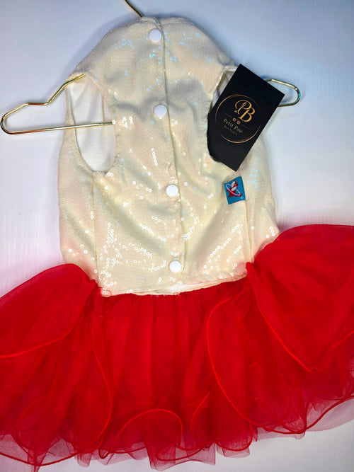Vestido "I Love You" con Lentejuelas y Tutú Rojo