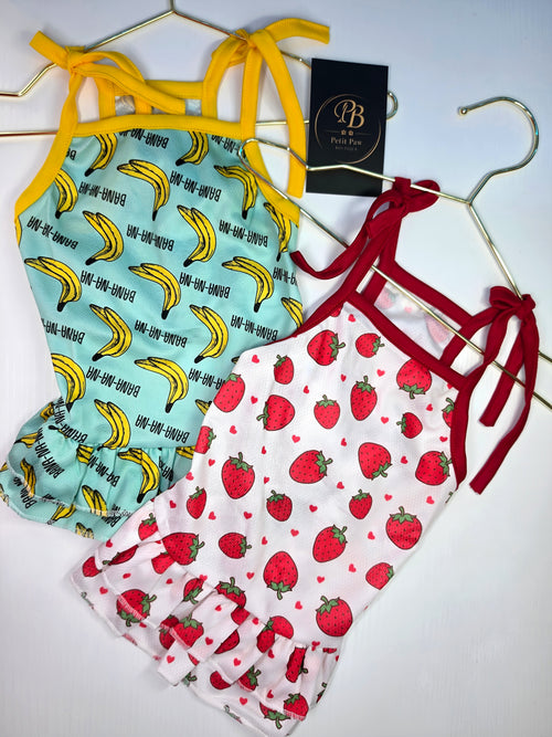 Traje de Baño Frutal con Volantes