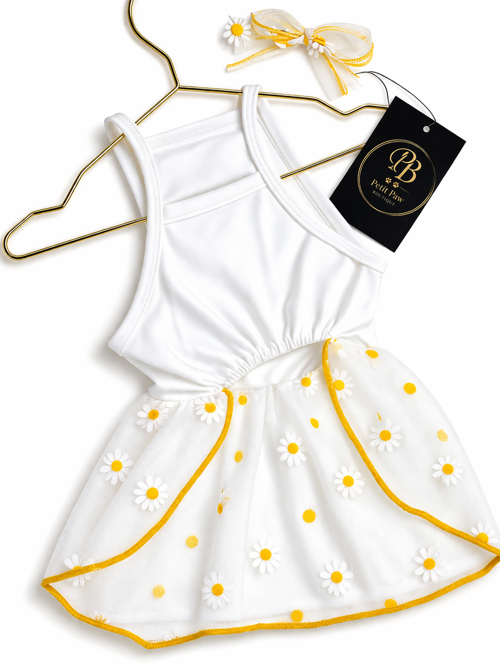 Vestido con Apliques 3D y Accesorio a Juego