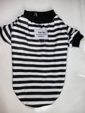 Camiseta a Rayas Blanco y Negro para Mascota