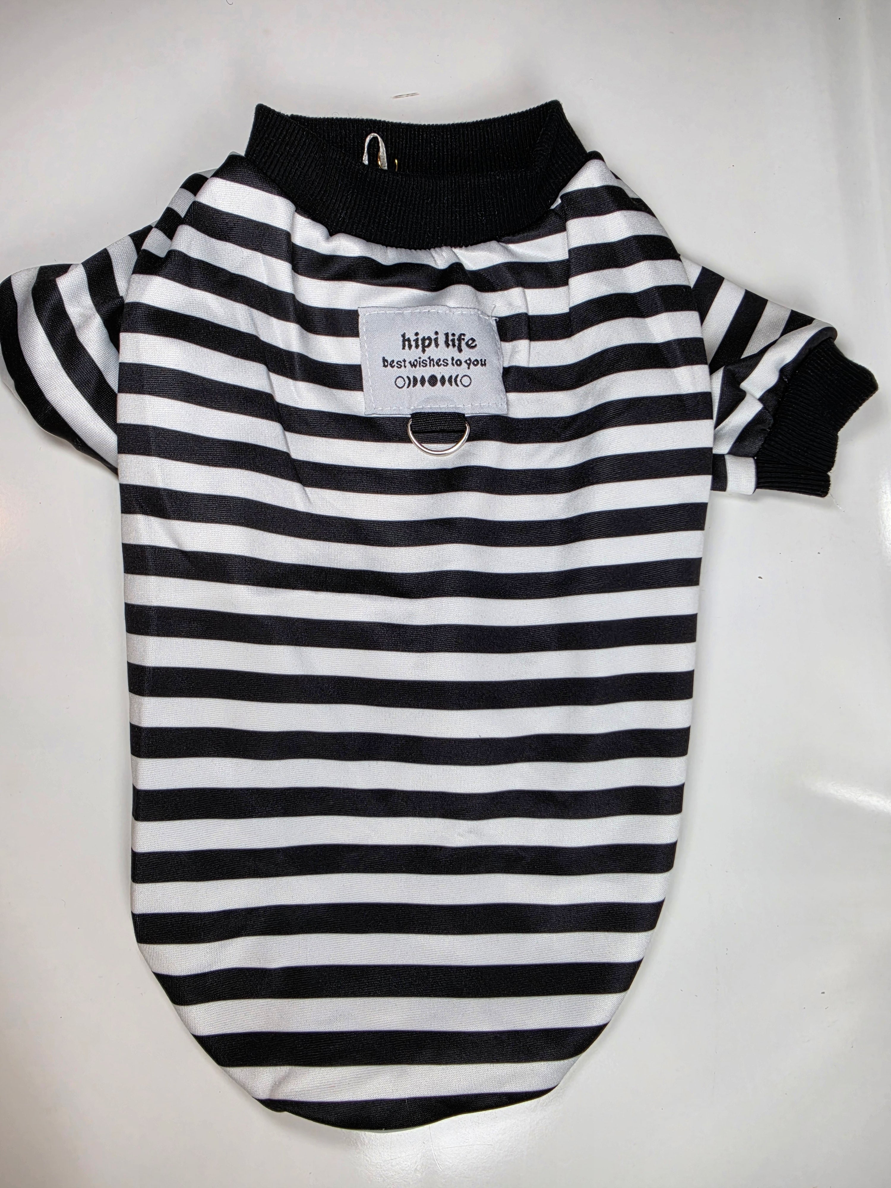 Camiseta a Rayas Blanco y Negro para Mascota