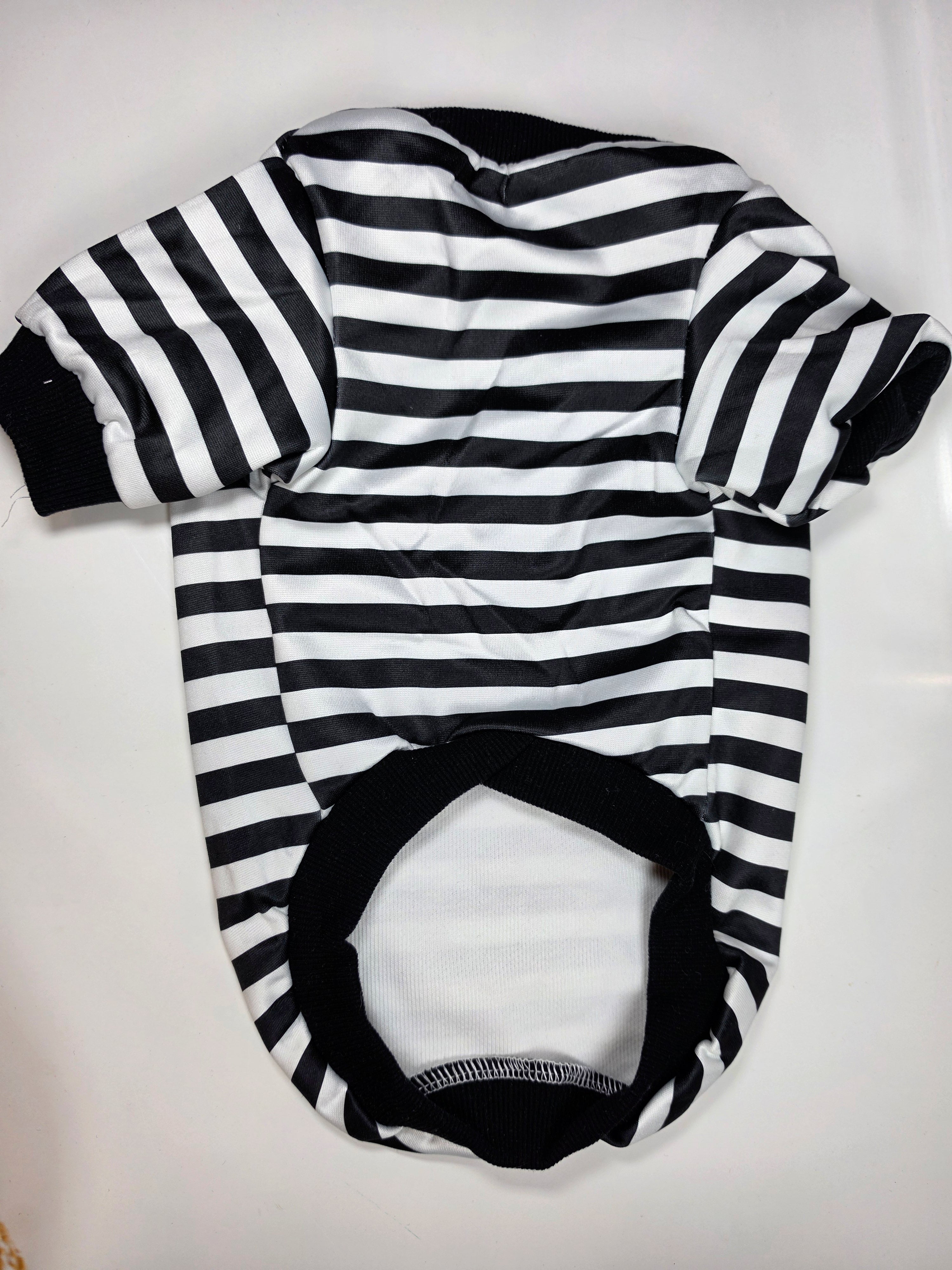 Camiseta a Rayas Blanco y Negro para Mascota
